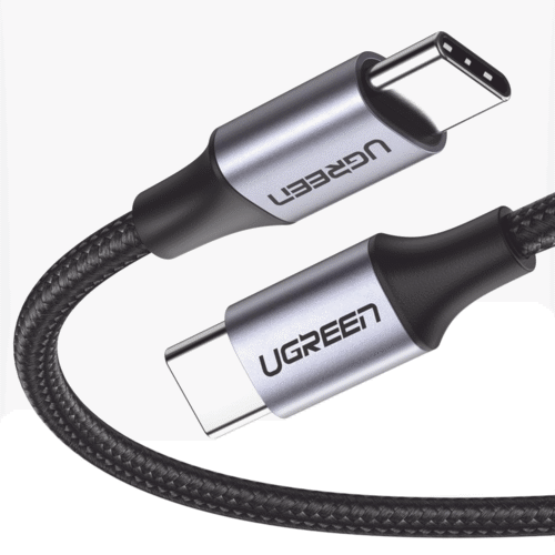 50150-l Cable USB-C a USB-C, 1 metro, carga rápida de hasta 60W, negro.
