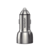60980-LAT-IZQ-l Cargador de Auto 52.5W, puerto USB-A y USB-C, carga rápida, compatible con vehículos de 12 y 24 VCD, caja de aluminio