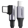 50123-AD-3-l Cable USB-C a USB-C, 1 metro, conector de 90°, carga rápida de hasta 60W, color negro.