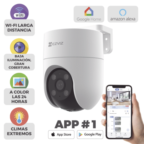 CSH8C-l Cámara PT WiFi, 2 Megapixel, cobertura 360°,  colores en oscuridad, micro SD, audio de dos vías.