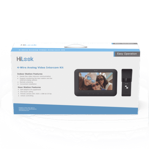 VIK13P-l Kit de Videoportero Analógico con pantalla LCD a color de 7", frente de calle para exterior IP65, salida de relevador